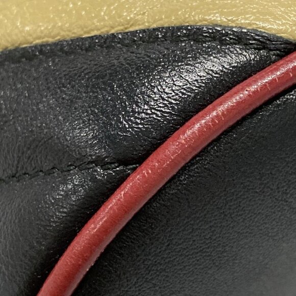 Auth GUCCI GG Marmont Mini Bucket Bag 573817 Black Beige Leather Shoulder Bag - Picture 4 of 15